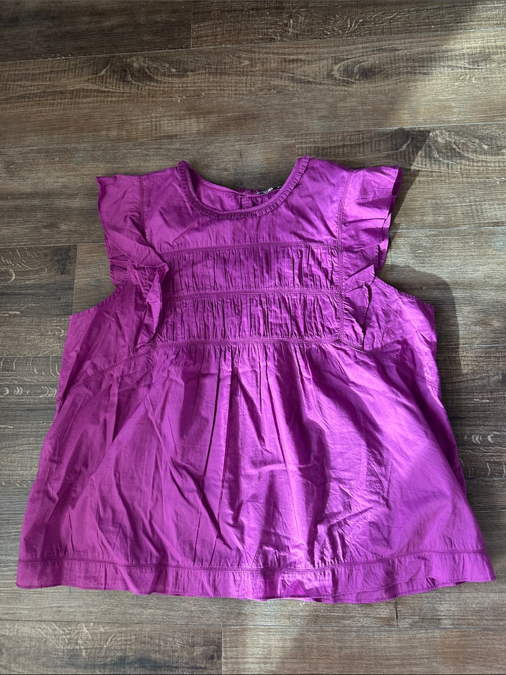 Rails Magenta Ruffle Sleeve Tank Top